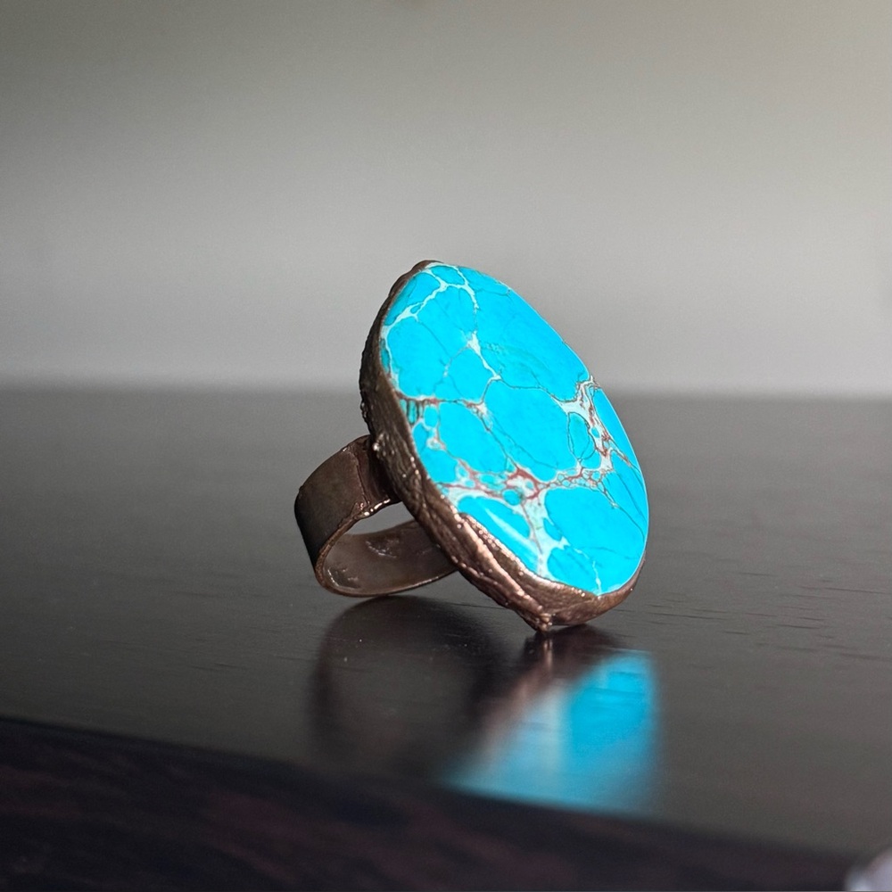 Free People Turquoise Stone Ring - US Size 6